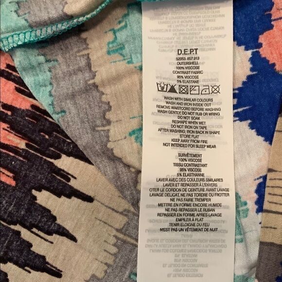 Dept, Dress Sleeveless Eclectic Ikat Print NWT Lrg - Picture 8 of 8